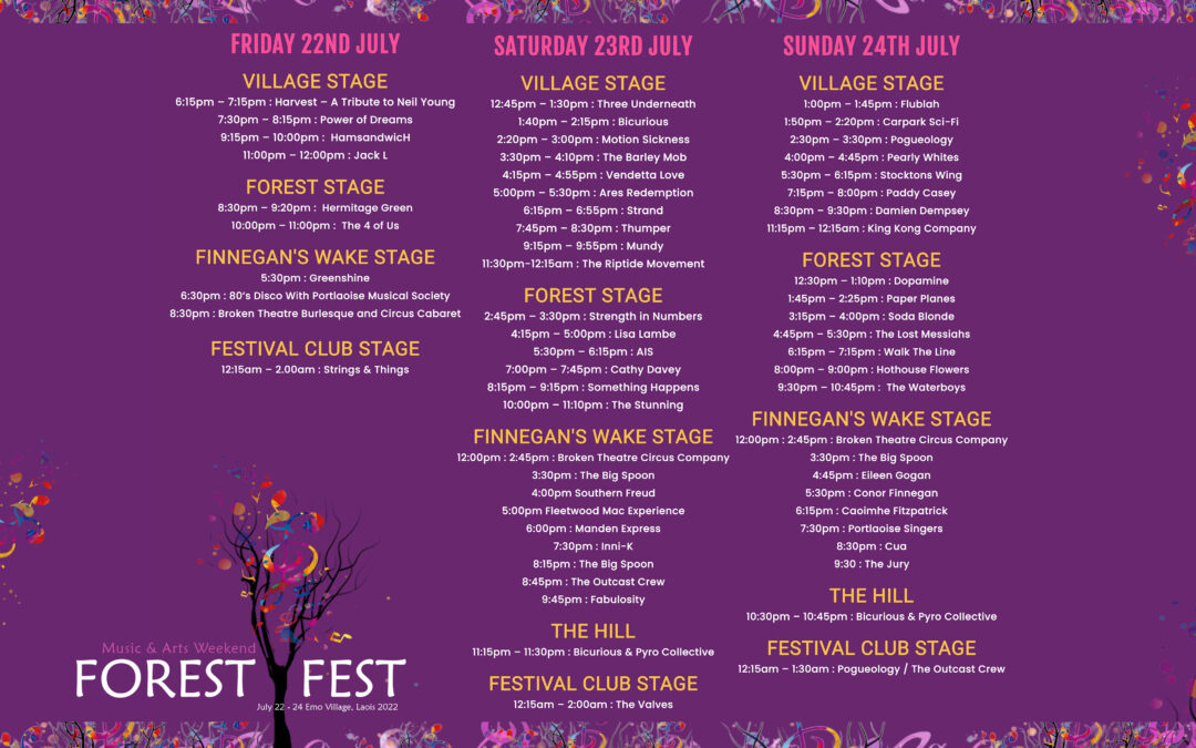 Stage set for fantastic Forest Fest at Emo as running order announced