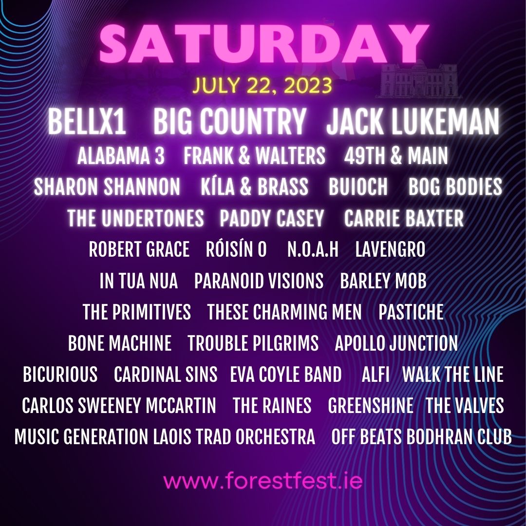 Saturday Lineup Forest Fest 2023